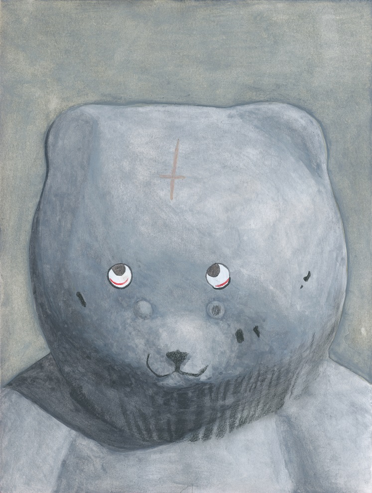 Graffiti on Baby Bear Sculpture